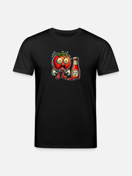 Funny tomato and ketchup design - Stanley/Stella CREATOR Unisex Organic T-Shirt - black