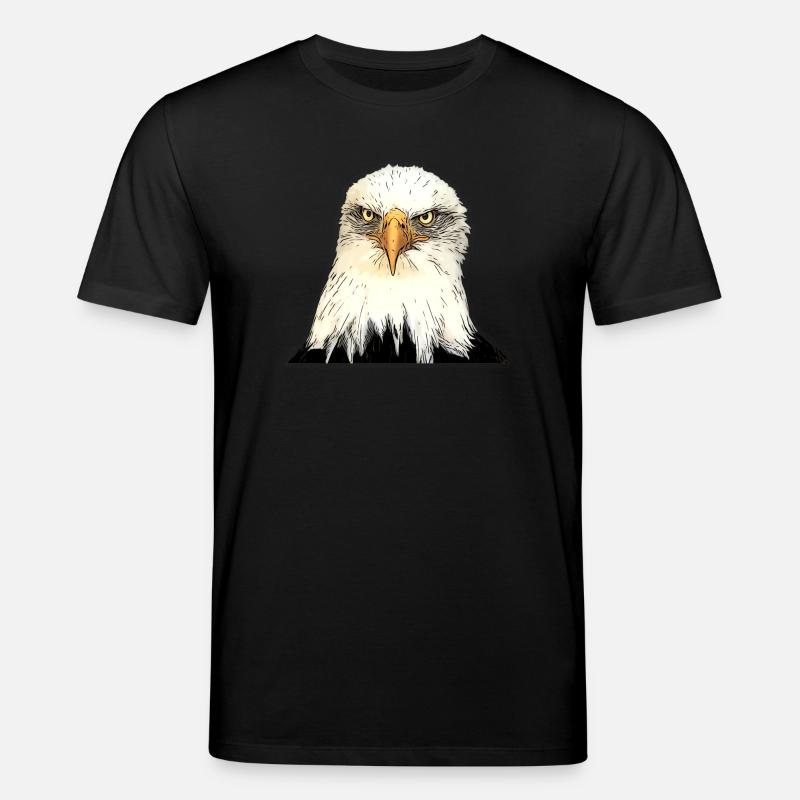 Adlerkopf Illustration mit intensivem Blick - Stanley/Stella Unisex Bio-T-Shirt CREATOR  - Schwarz