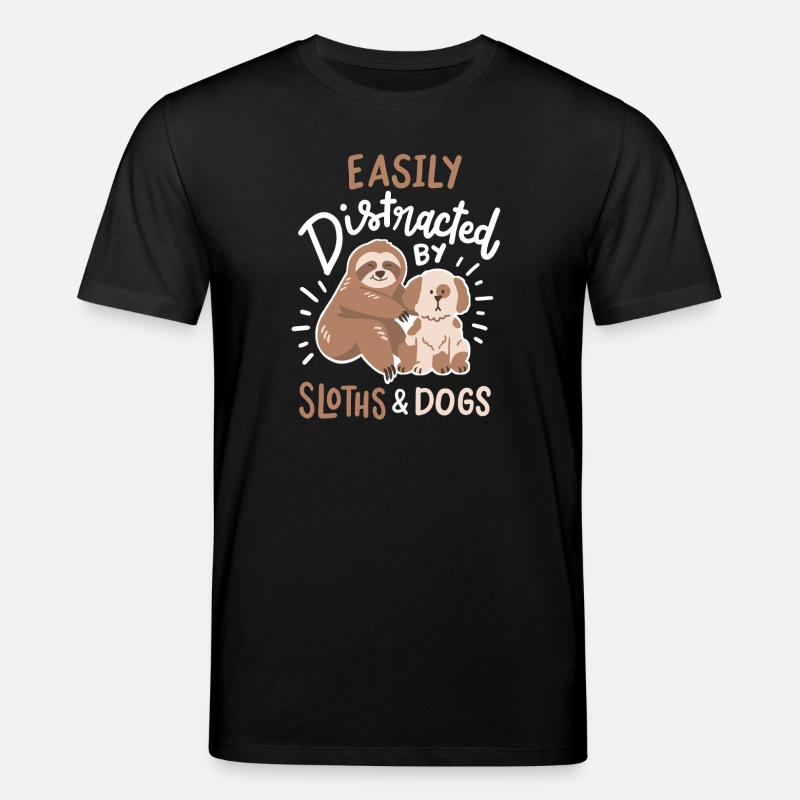 Faultier und Hund - Stanley/Stella Unisex Bio-T-Shirt CREATOR  - Schwarz