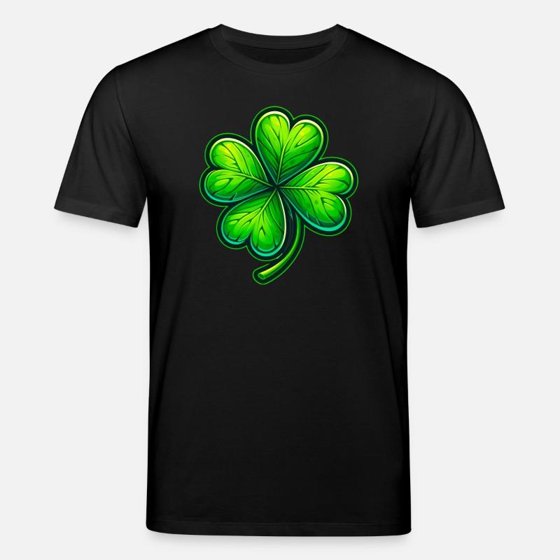 Vierblättriges Kleeblatt - Stanley/Stella Unisex Bio-T-Shirt CREATOR  - Schwarz