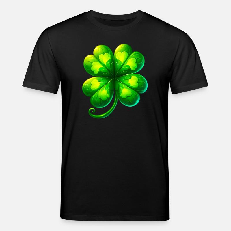 Four-leaf clover - Stanley/Stella CREATOR Unisex Organic T-Shirt - black
