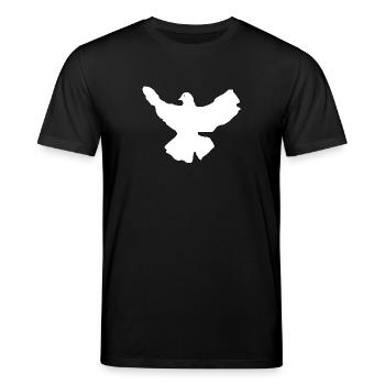 Weiße Friedenstaube - Stanley/Stella Unisex Bio-T-Shirt CREATOR  - Schwarz - Vorne - Alina (178cm) & Michal (187cm)