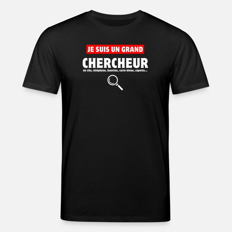 chercher, chercheur, perdre ses clés - T-shirt bio CREATOR Stanley/Stella Unisexe - noir