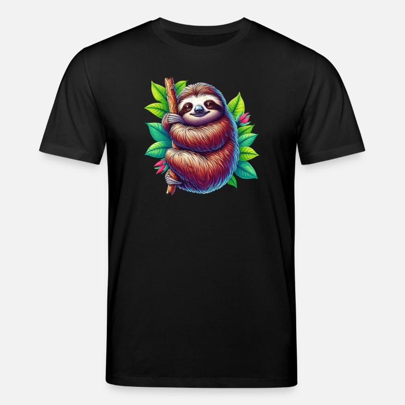 Faultier - Stanley/Stella Unisex Bio-T-Shirt CREATOR  - Schwarz