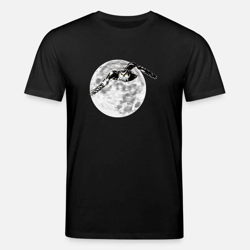Hibou devant la lune - T-shirt bio CREATOR Stanley/Stella Unisexe - noir