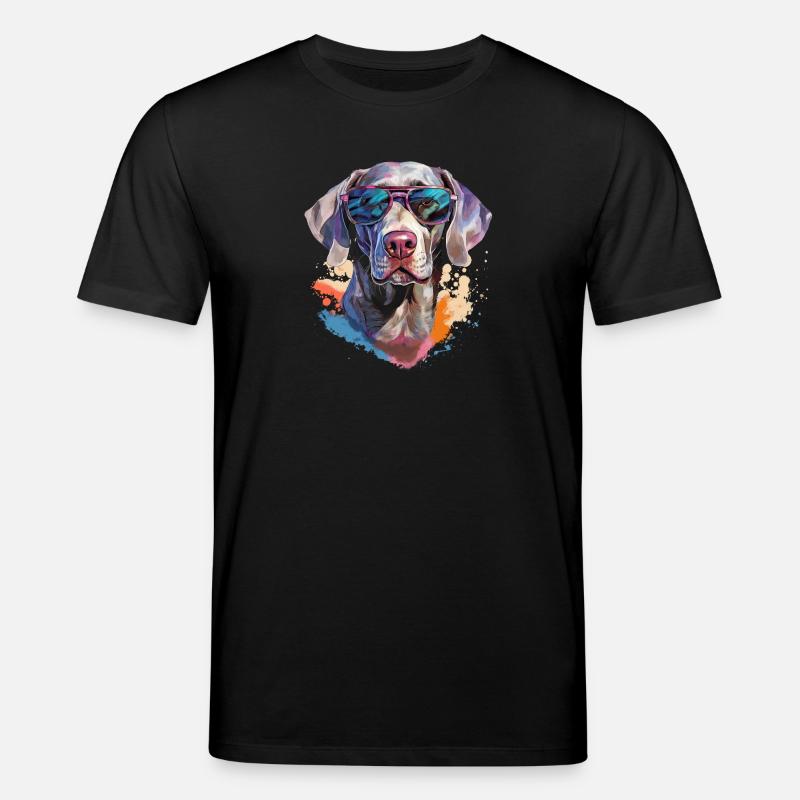 Weimaraner mit Sonnenbrille - Stanley/Stella Unisex Bio-T-Shirt CREATOR - Schwarz
