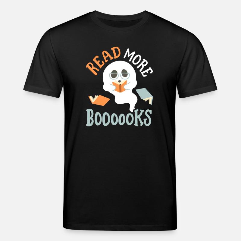 Geist liest Buch Halloween - Stanley/Stella Unisex Bio-T-Shirt CREATOR  - Schwarz