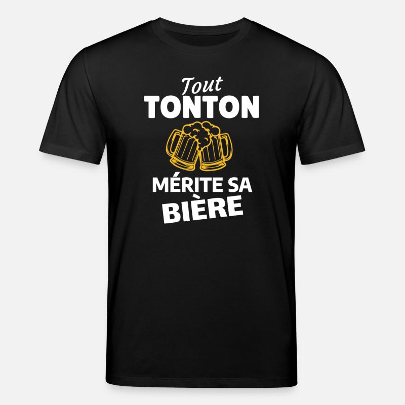 Jeder Onkel verdient sein Bier - Stanley/Stella Unisex Bio-T-Shirt CREATOR  - Schwarz