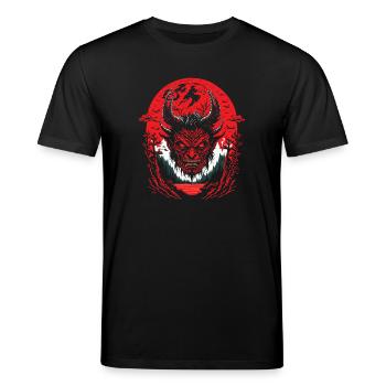 Portrait of the Devil - Stanley/Stella CREATOR Unisex Organic T-Shirt - black - Front - Alina (178cm) & Michal (187cm)