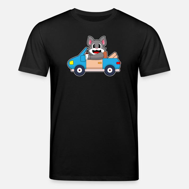Katze Auto - Stanley/Stella Unisex Bio-T-Shirt CREATOR  - Schwarz