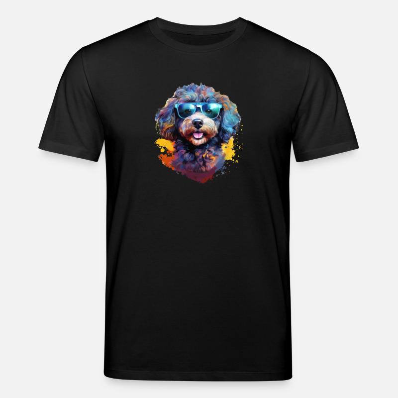 Kleinpudel mit Sonnenbrille - Stanley/Stella Unisex Bio-T-Shirt CREATOR - Schwarz