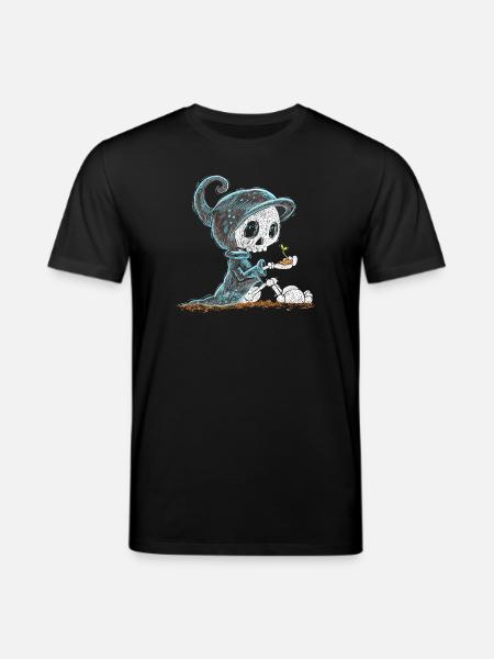 Skeleton Holding Plant Hope Emergence - Stanley/Stella CREATOR Unisex Organic T-Shirt - black