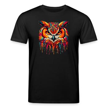 Eule - Stanley/Stella Unisex Bio-T-Shirt CREATOR  - Schwarz - Vorne - Alina (178cm) & Michal (187cm)