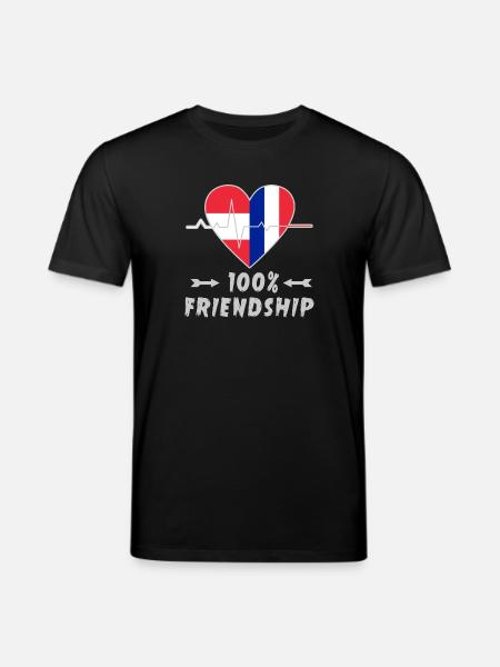 Austria and France 100% friendship - Stanley/Stella CREATOR Unisex Organic T-Shirt - black