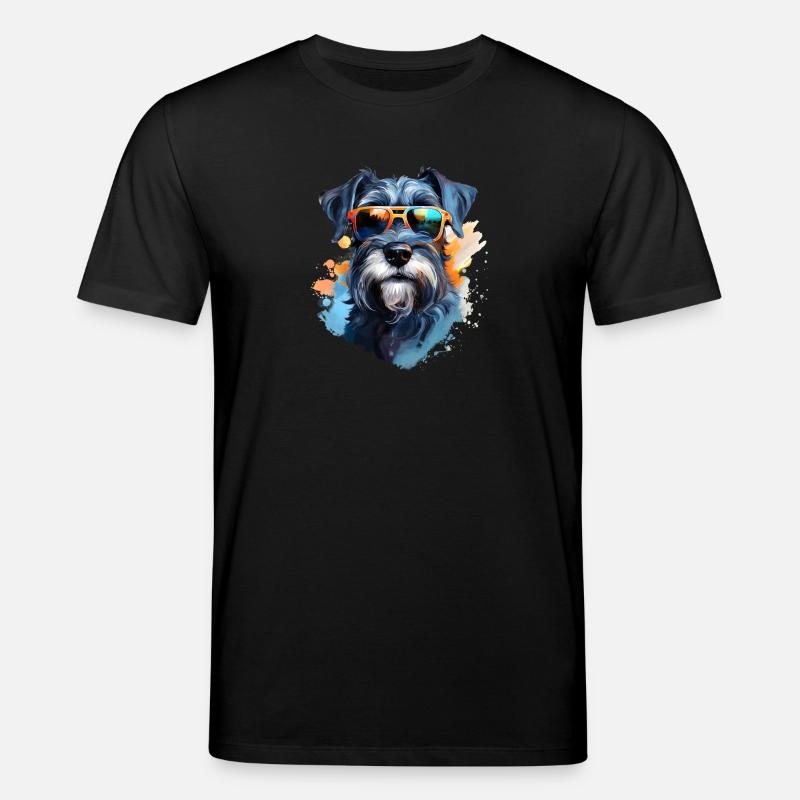 Schnauzer avec lunettes de soleil - T-shirt bio CREATOR Stanley/Stella Unisexe - noir