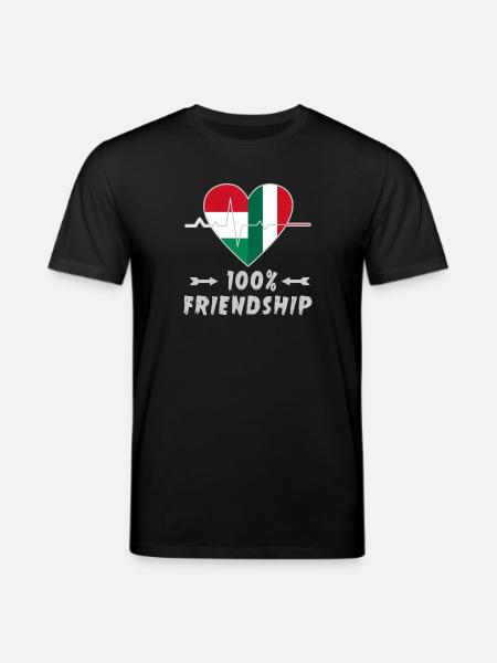 Hungary and Italy 100% friendship - Stanley/Stella CREATOR Unisex Organic T-Shirt - black