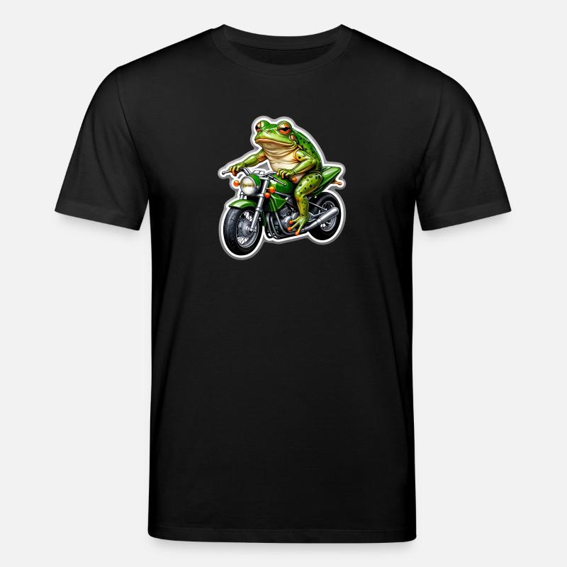 Frosch auf Motorrad - Stanley/Stella Unisex Bio-T-Shirt CREATOR  - Schwarz