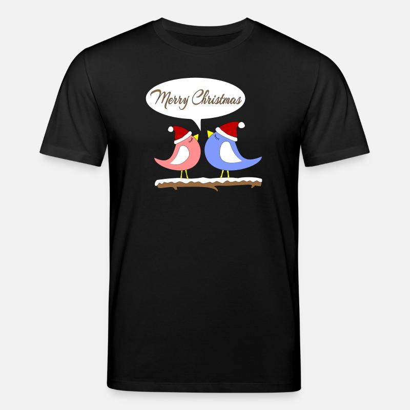 Noël avec des oiseaux amusants - T-shirt bio CREATOR Stanley/Stella Unisexe - noir