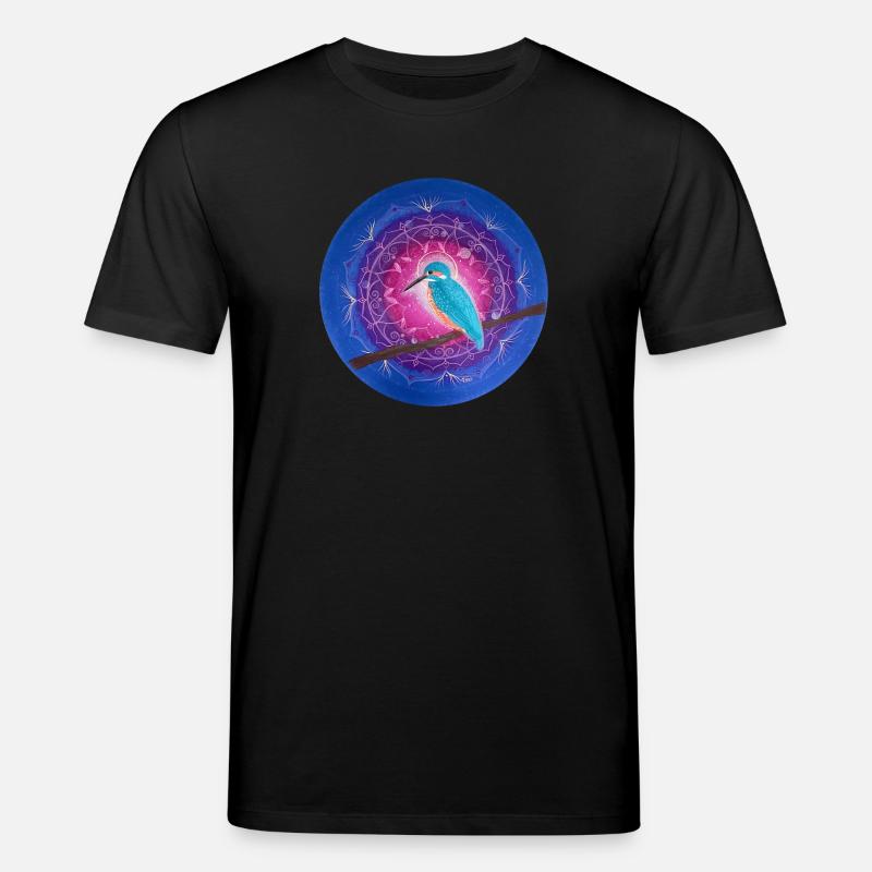 Mystischer Eisvogel mit Mandala - Stanley/Stella Unisex Bio-T-Shirt CREATOR  - Schwarz