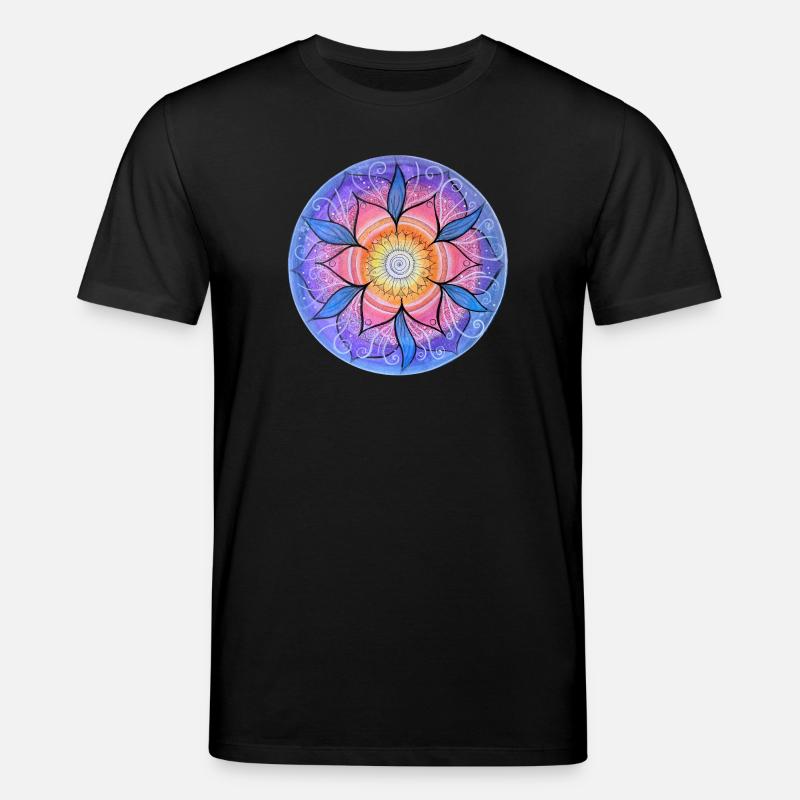 Blumenmandala in lebendigen Farben - Stanley/Stella Unisex Bio-T-Shirt CREATOR  - Schwarz