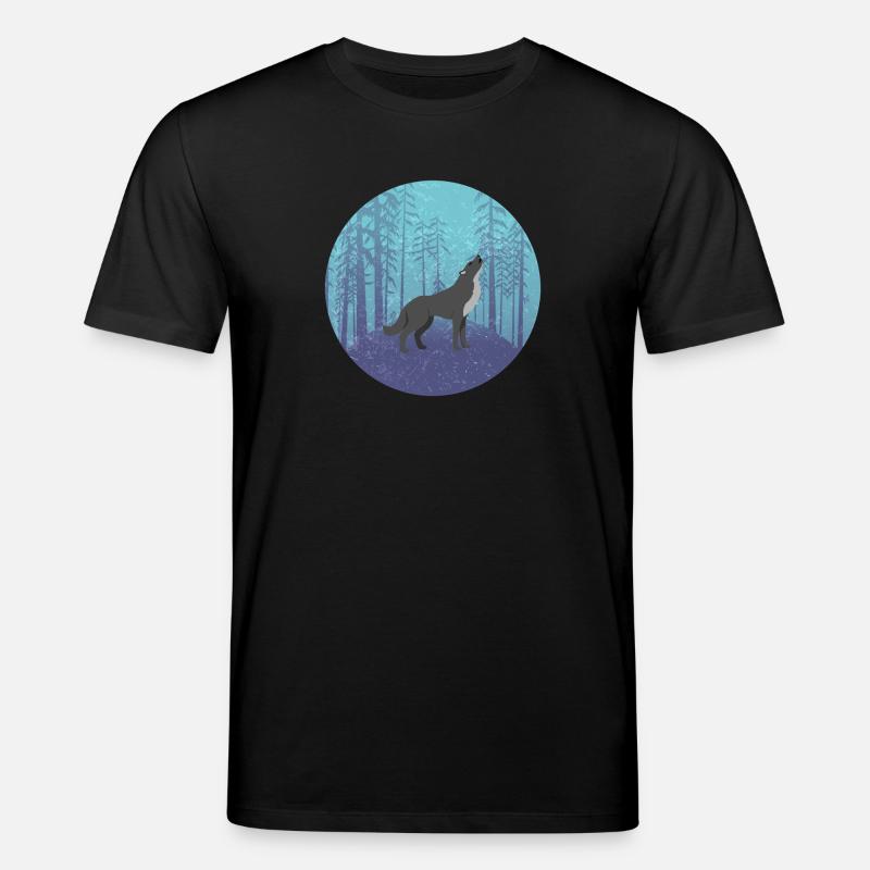 Wolf im Mondwald - Stanley/Stella Unisex Bio-T-Shirt CREATOR  - Schwarz