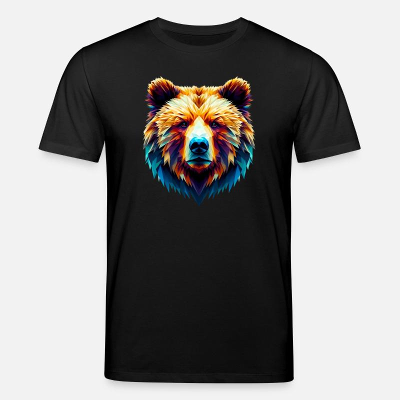 Polygonaler Bär - Stanley/Stella Unisex Bio-T-Shirt CREATOR  - Schwarz