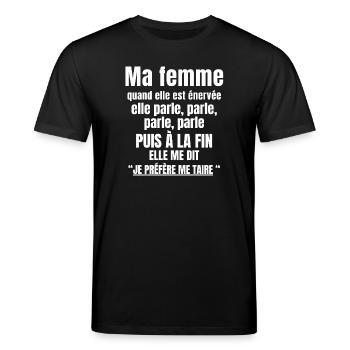 femme, femme humour, je suis marié - T-shirt bio CREATOR Stanley/Stella Unisexe - noir - Devant - Alina (178cm) & Michal (187cm)