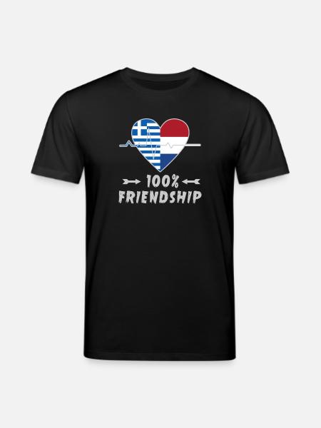 Greece and Netherlands 100% friendship - Stanley/Stella CREATOR Unisex Organic T-Shirt - black