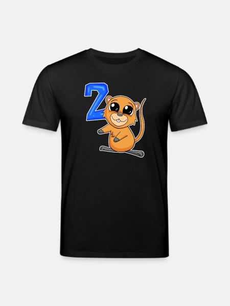 2 Motivo de cumpleaños Quokka - Dos años - Camiseta ecológica unisex CREATOR de Stanley/Stella - negro