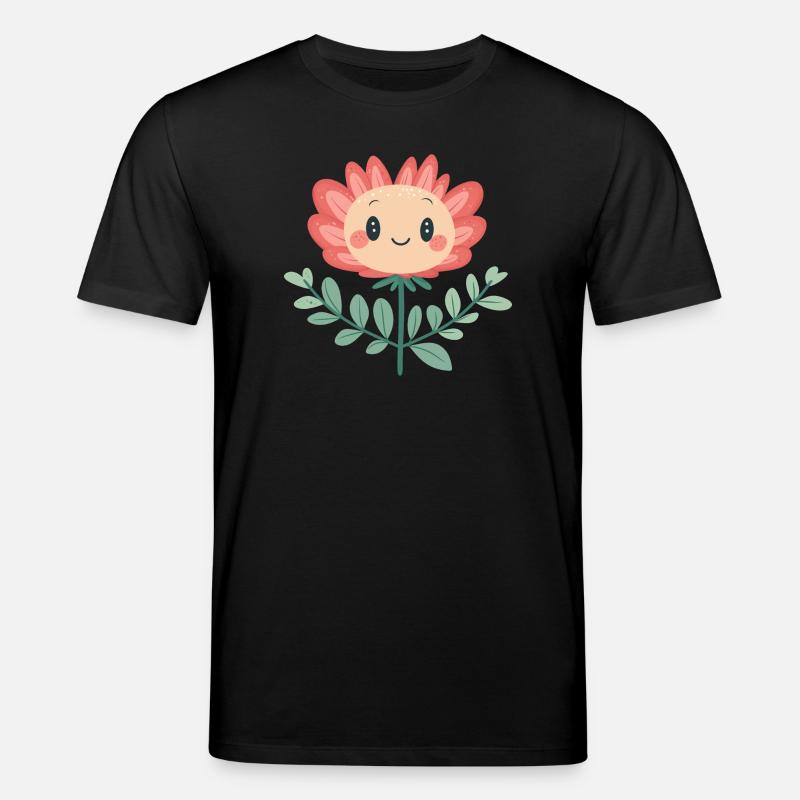 Fröhliche Blume - Stanley/Stella Unisex Bio-T-Shirt CREATOR  - Schwarz