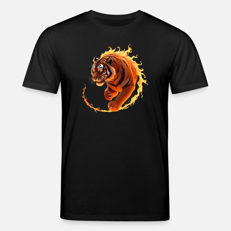 Feuriger Tiger in Bewegung - Stanley/Stella Unisex Bio-T-Shirt CREATOR  - Schwarz
