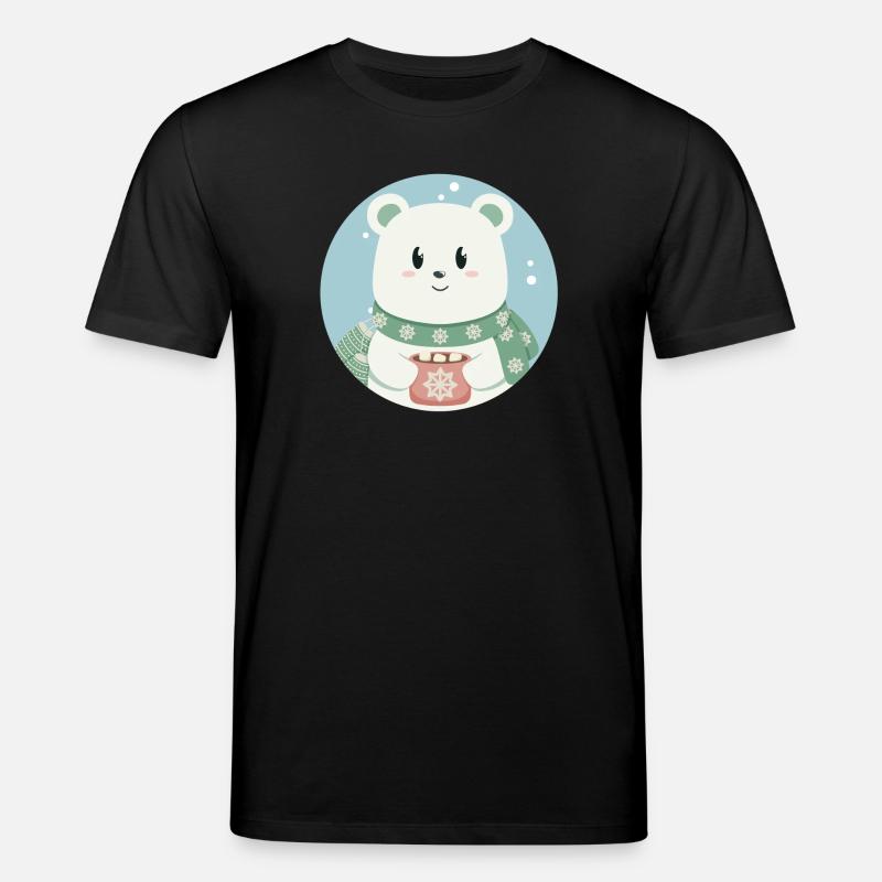 Süßer Eisbär in Weihnachtsstimmung - Stanley/Stella Unisex Bio-T-Shirt CREATOR  - Schwarz