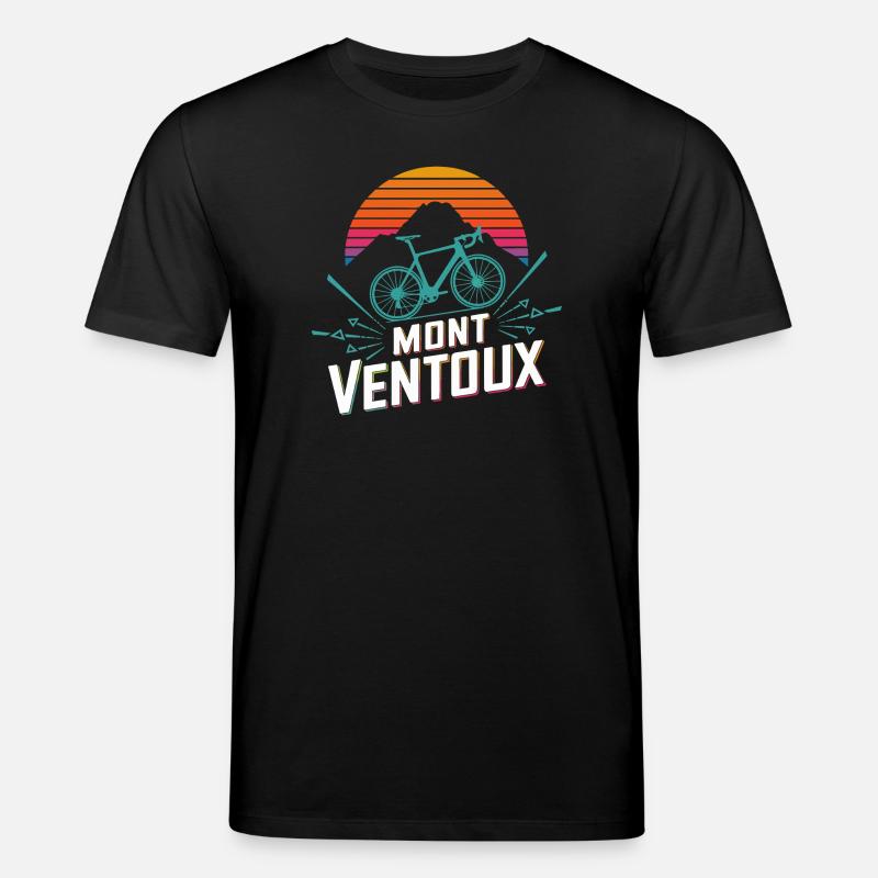 Mont Ventoux Retro Gradient Rennrad Kunst - Stanley/Stella Unisex Bio-T-Shirt CREATOR  - Schwarz
