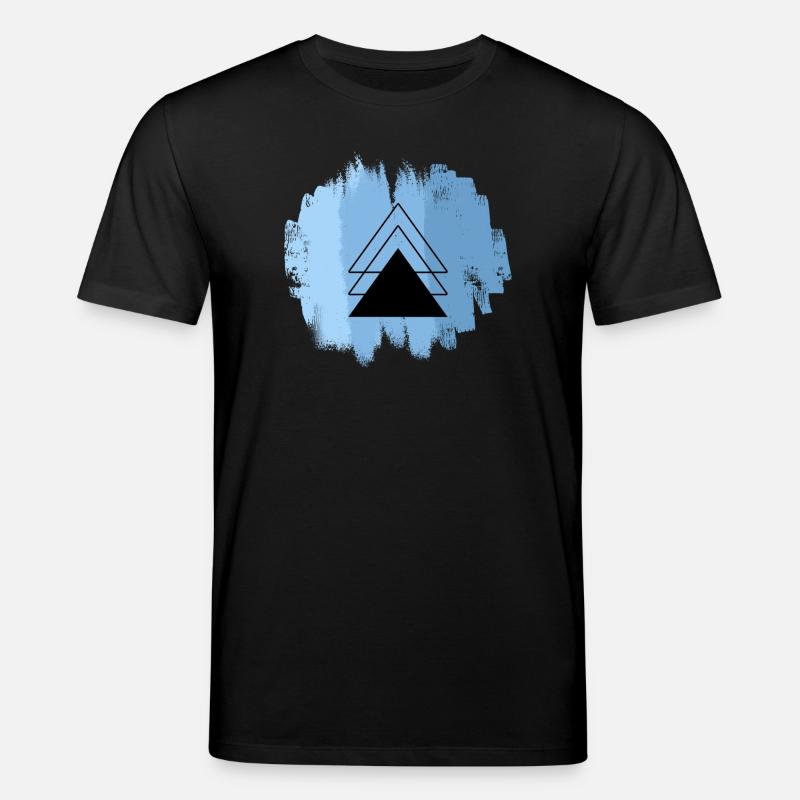 Blue Triangle Overlay - Stanley/Stella CREATOR Unisex Organic T-Shirt - black