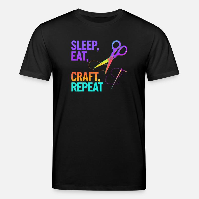 Dormir, manger, bricoler, répéter - T-shirt bio CREATOR Stanley/Stella Unisexe - noir