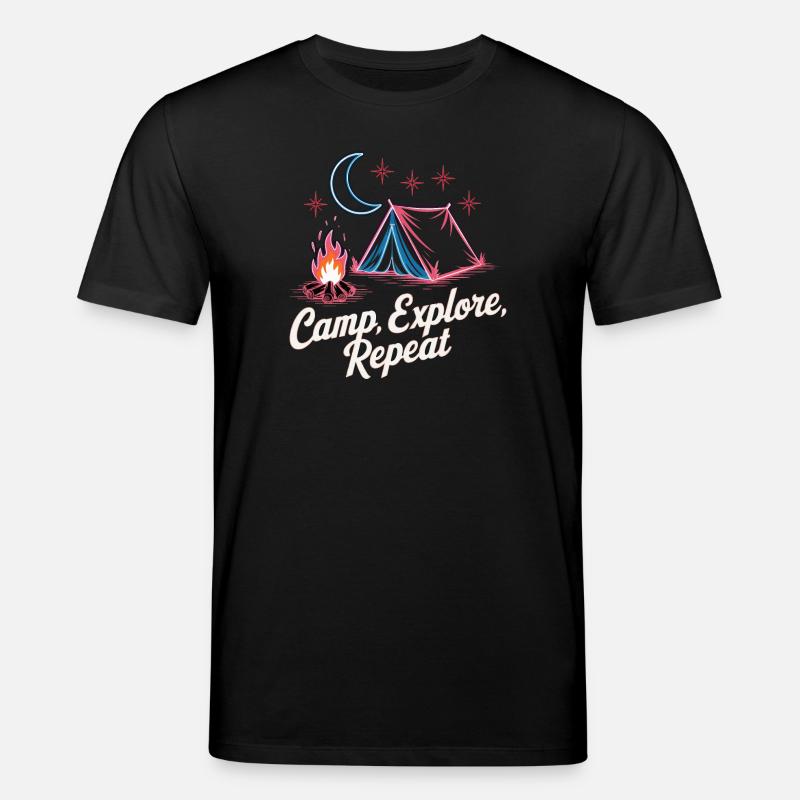Camp Explore Repeat - Stanley/Stella CREATOR Unisex Organic T-Shirt - black