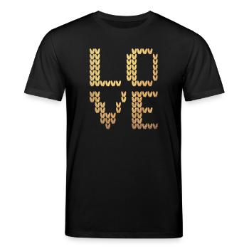 Love Gold Strick Liebe Luxus Strick exklusiv - Stanley/Stella Unisex Bio-T-Shirt CREATOR  - Schwarz - Vorne - Alina (178cm) & Michal (187cm)