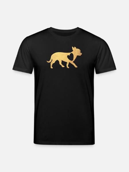 Hjerte Chihuahua Guld Hunde Fan Kærlighed Kærlighed Wauwau - Stanley/Stella CREATOR økologisk unisex-T-shirt - sort