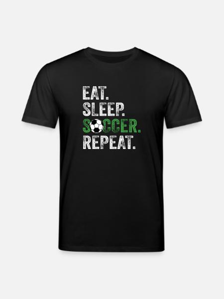 Eat Sleep Soccer Repeat - Stanley/Stella CREATOR Unisex Organic T-Shirt - black