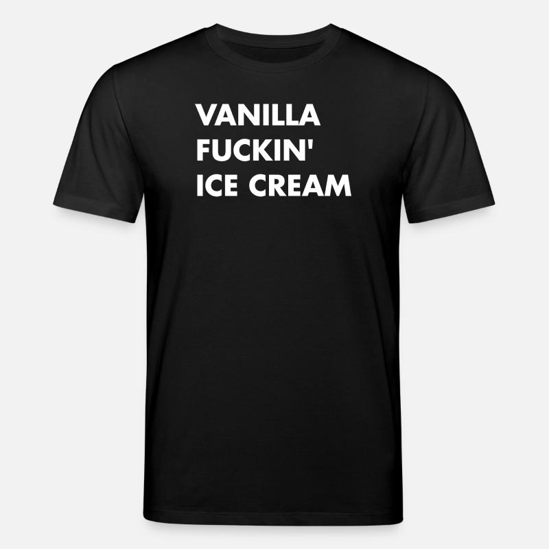 Glace vanille - lettrage blanc - T-shirt bio CREATOR Stanley/Stella Unisexe - noir