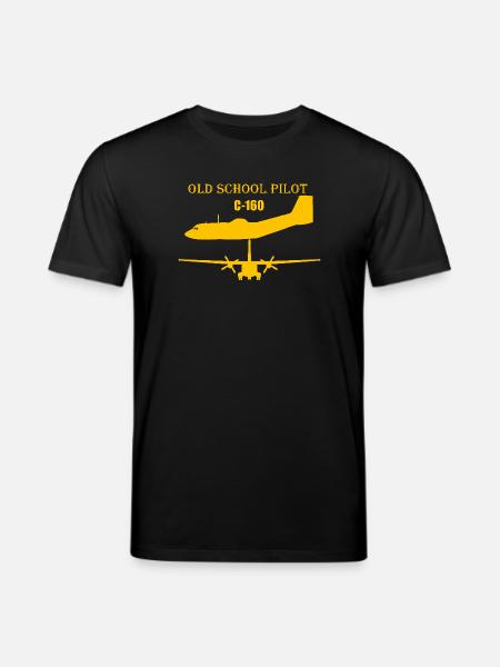Old school pilot C-160 - Stanley/Stella CREATOR Unisex Organic T-Shirt - black