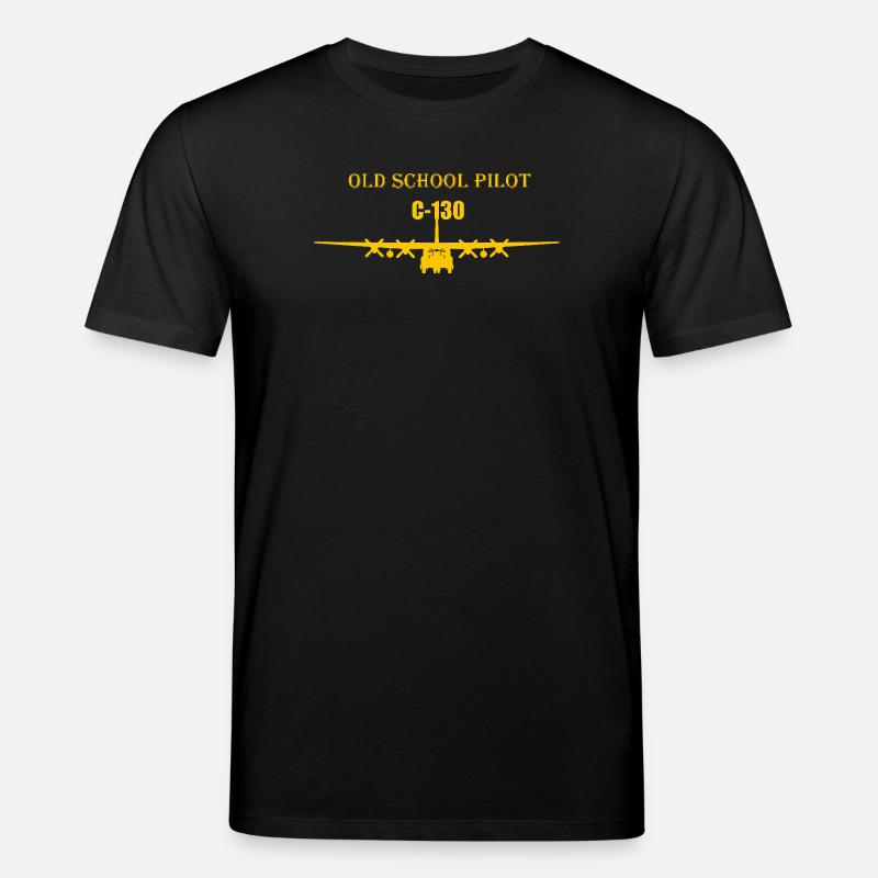 Old school pilot C-130 - Stanley/Stella Unisex Bio-T-Shirt CREATOR  - Schwarz