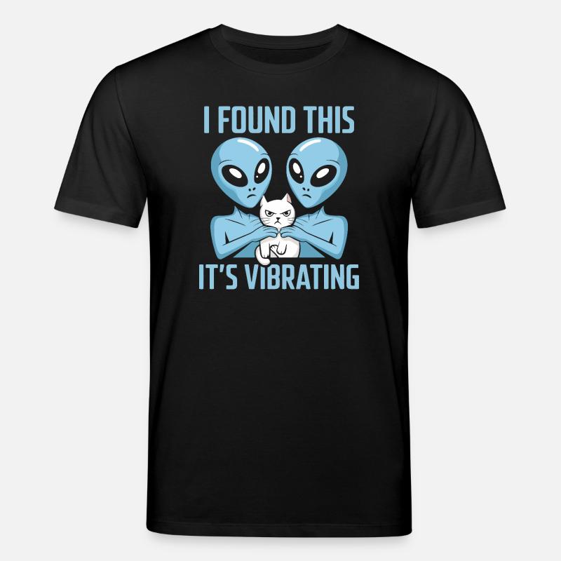 Außerirdische Katze Entdeckung - Stanley/Stella Unisex Bio-T-Shirt CREATOR  - Schwarz
