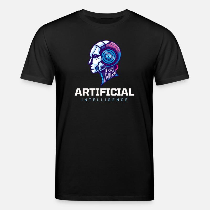 Neon AI Head Robot Vision - T-shirt bio CREATOR Stanley/Stella Unisexe - noir