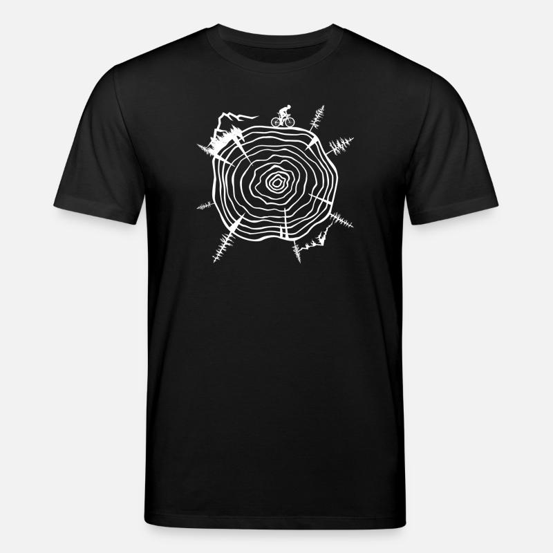 Nature-Inspired Tree Ring Bicycle Scene - Stanley/Stella CREATOR Unisex Organic T-Shirt - black