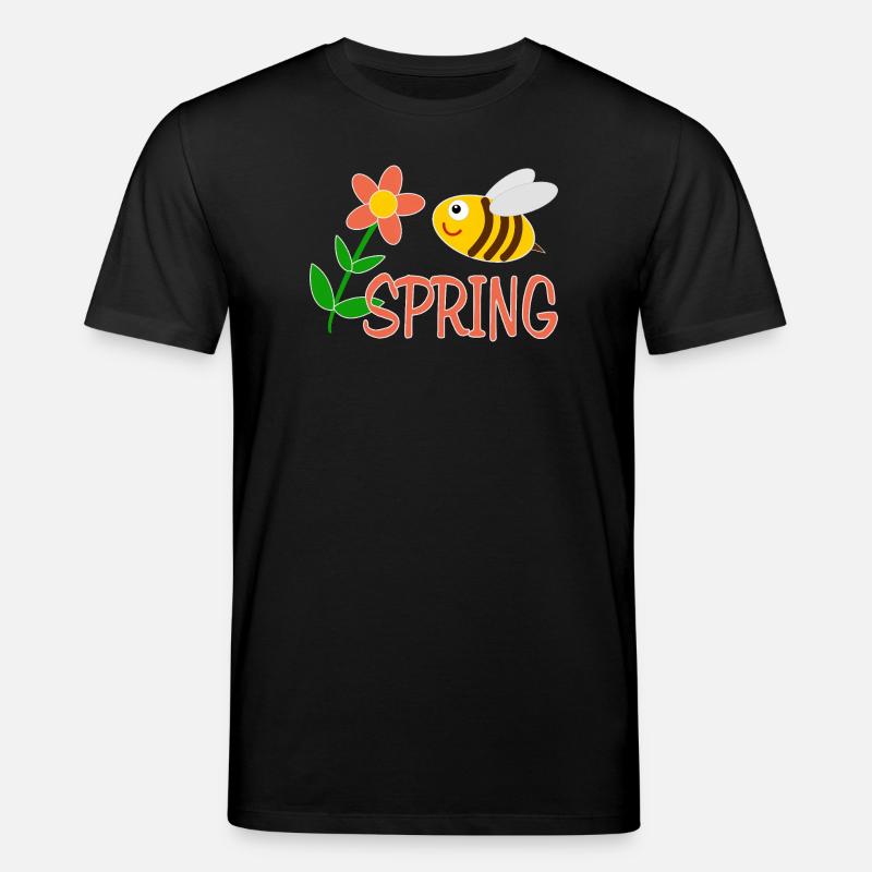 Spring motif with bee - Stanley/Stella CREATOR Unisex Organic T-Shirt - black