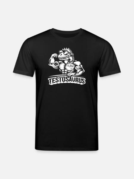 Testosaurus – The Muscular Cybersaurus - Stanley/Stella CREATOR Unisex Organic T-Shirt - black