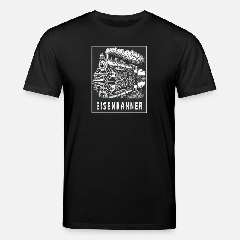 Dampflok Eisenbahner Retro - Stanley/Stella Unisex Bio-T-Shirt CREATOR  - Schwarz