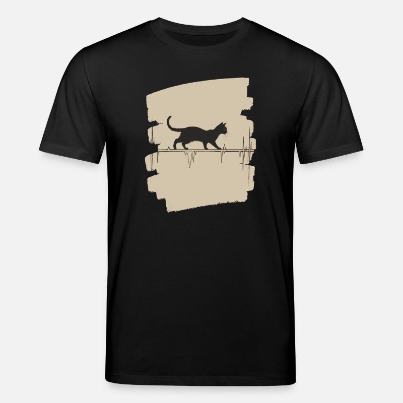 EKG Katze - Stanley/Stella Unisex Bio-T-Shirt CREATOR  - Schwarz