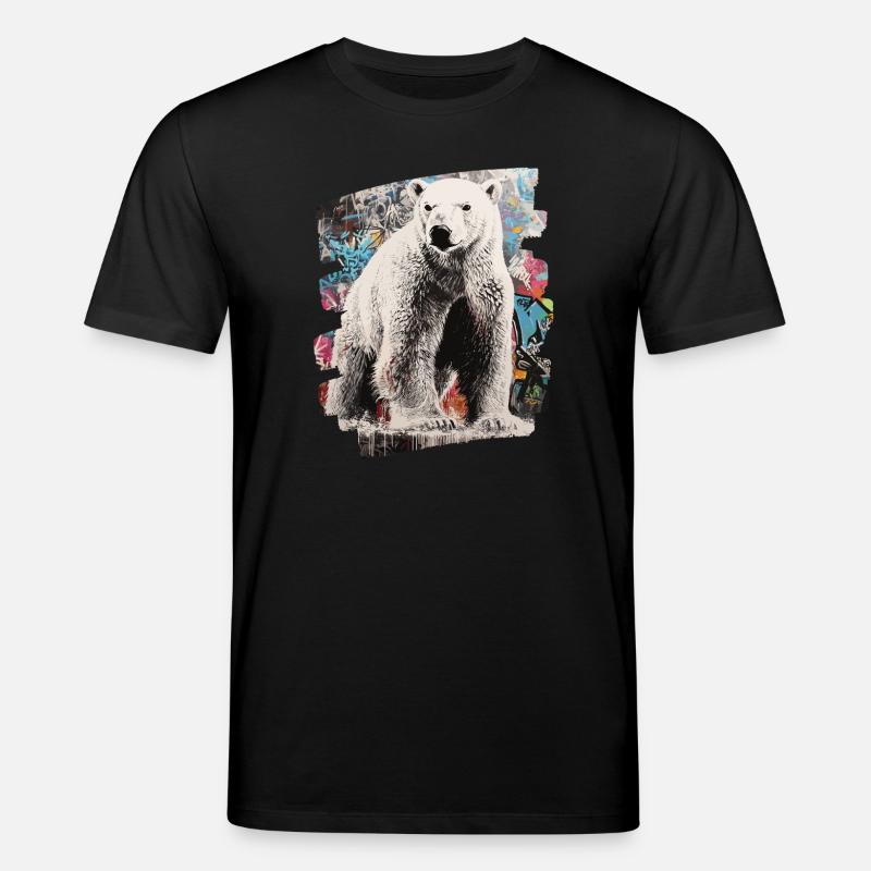 Eisbär Graffiti Sprayer - Stanley/Stella Unisex Bio-T-Shirt CREATOR  - Schwarz